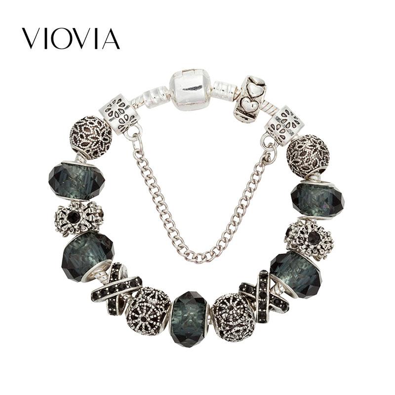 VIOVIA 2020 Silver Color Charms Bracelet & Bangles Black Crystal Beads Fit Original Bracelet for Women DIY Jewelry Gift B18018
VIOVIA 2020 Silver Color Charms Bracelet & Bangles Black Crystal Beads Fit Original Bracelet for Women DIY Jewelry Gift B18018