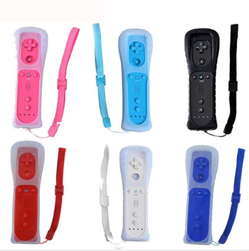 

Game Motion Plus Remote Nunchuck Controller Wireless Gaming Nunchuk Controllers with Silicon Case Strap For Nintendo Wii Console Retail