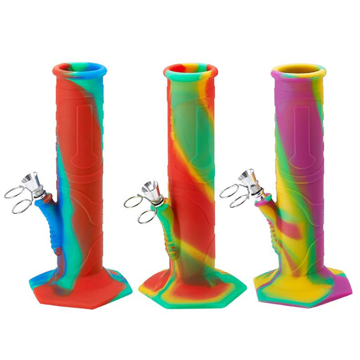 

In Stock Silicone Beracky 9 Inch Silicone Water Bongs with 14mm Male Glass Bowl Downstem 18mm Dab Rigs for Quartz Banger Nails Glass Pipes