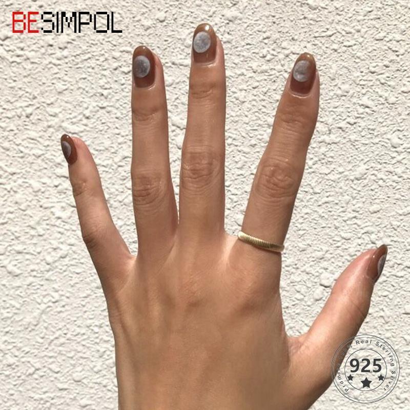 Cluster Rings Besimpol Real 925 Sterling Silver Ring Minimalist Twill Adjustable Open For Women Fashion Fine Jewelry Anniversary Gifts, Golden;silver
Cluster Rings Besimpol Real 925 Sterling Silver Ring Minimalist Twill Adjustable Open For Women Fashion Fine Jewelry Anniversary Gifts, Golden;silver