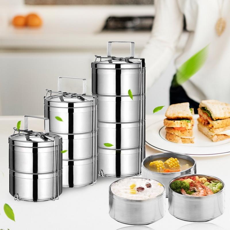 2/3/4 Layers Japanese Lunch Box For Food Bento Box Stainless Steel Thermos Lunch Box Food Container Lunchbox Leakproof T200710
