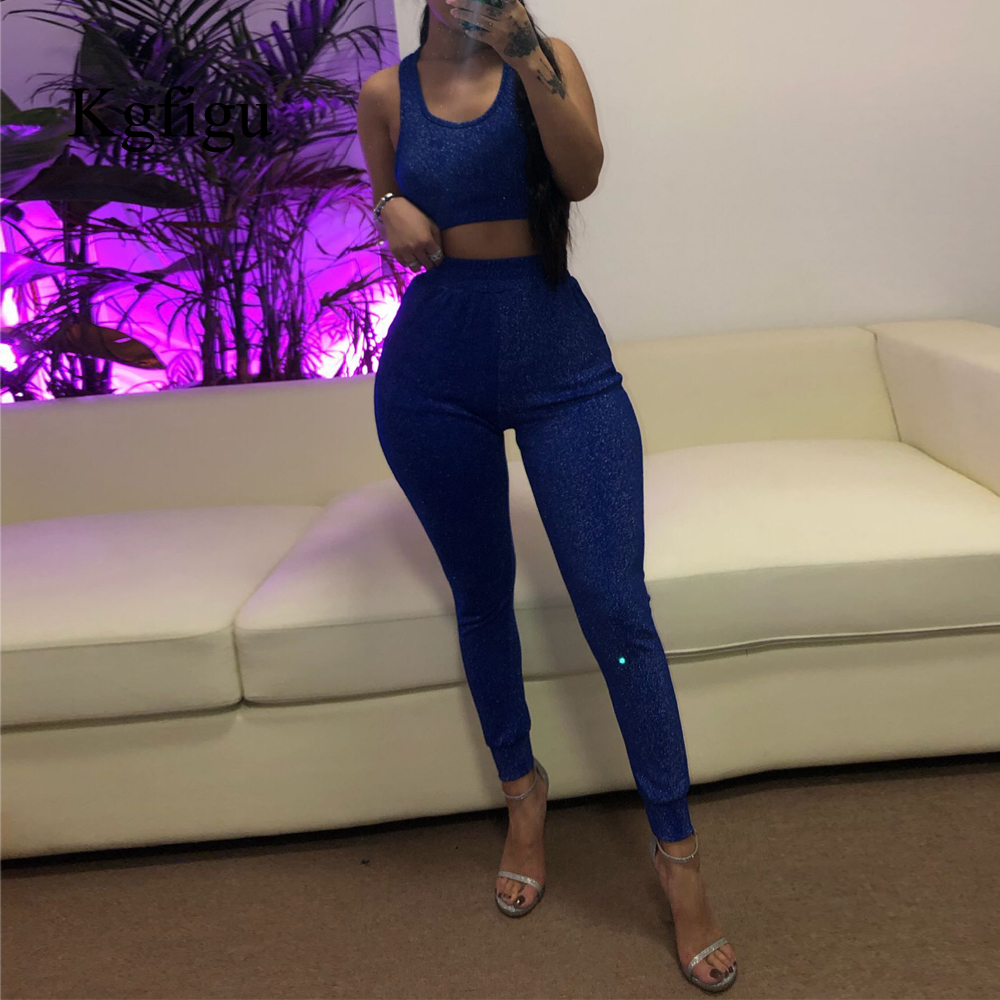 KGFIGU Women two piece set top and pants 2019 summer 2 piece set women tracksuit matching sets pink womens clothing T200116