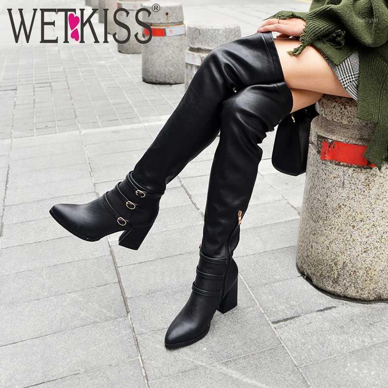 WETKISS Chunky Heel Female Over The Knee Boots Winter Thick Plush Women Boots Belt Buckle Heels Shoes Metal Decoration Bootie1, Black
WETKISS Chunky Heel Female Over The Knee Boots Winter Thick Plush Women Boots Belt Buckle Heels Shoes Metal Decoration Bootie1, Black