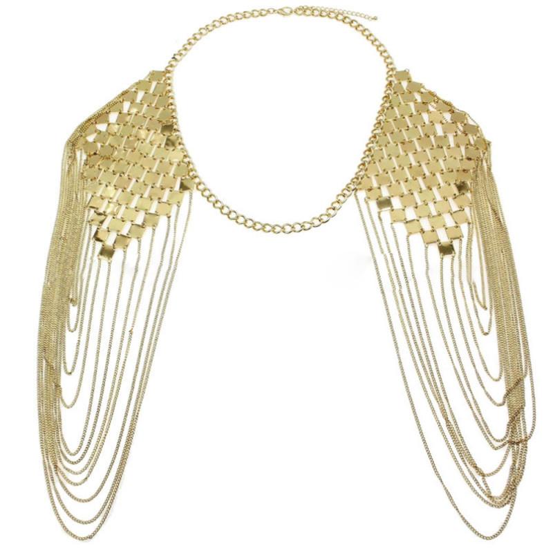 Bohemian Punk Statement Necklaces Collar Shoulder Chain Long Necklaces & Pendants Women Sexy Statement Body Jewelry
Bohemian Punk Statement Necklaces Collar Shoulder Chain Long Necklaces & Pendants Women Sexy Statement Body Jewelry
