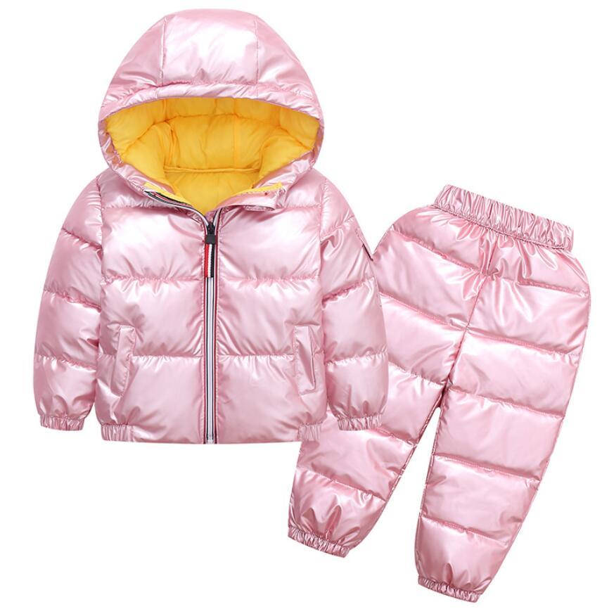 Russia Winter Warm Children Clothing Sets for Boys Boys Natural Fur Down Cotton Snow Wear Windproof Ski Suit Kids Baby ClothesX1019