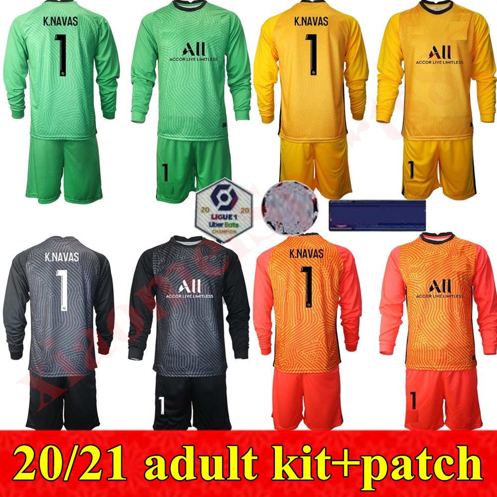 20 21 adult kit Men Germain Long Sleeve Soccer Goalkeeper Keylor Navas Jersey Sergio Rico Douchez Alphonse Areola Goalie Football Shirt Kits, As shown in illustration
20 21 adult kit Men Germain Long Sleeve Soccer Goalkeeper Keylor Navas Jersey Sergio Rico Douchez Alphonse Areola Goalie Football Shirt Kits, As shown in illustration
