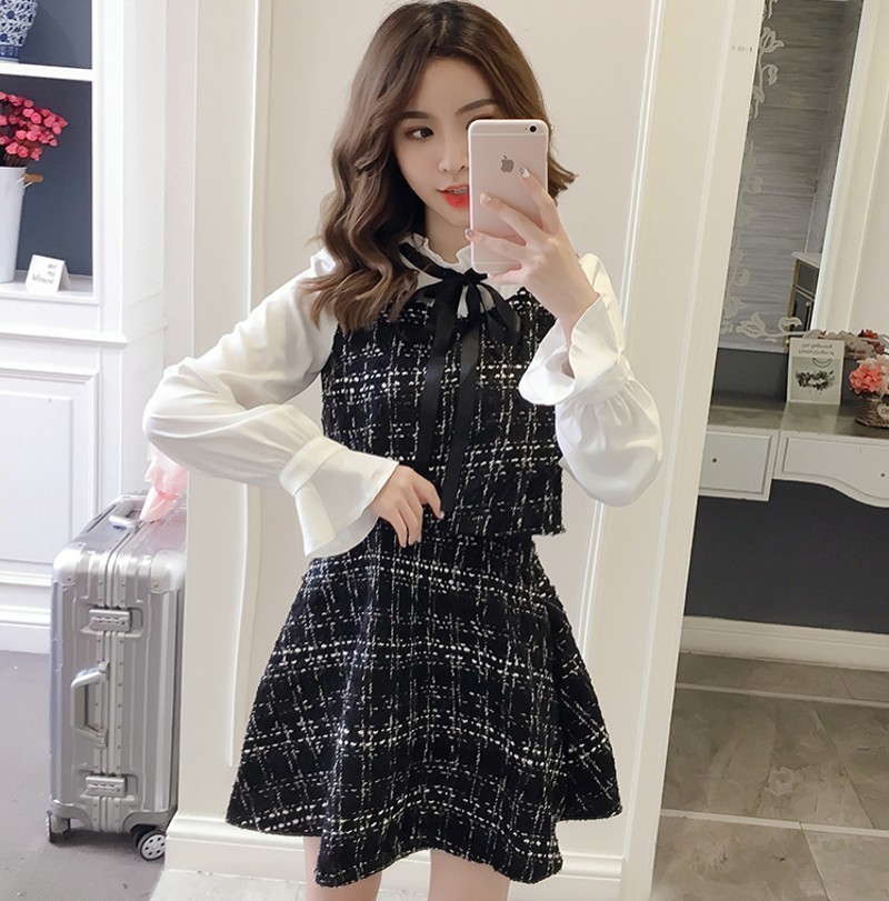 Autumn Winter New Vintage Dresses Korean Women Elegant Dress Party Long Sleeve Runway Vestidos T200416