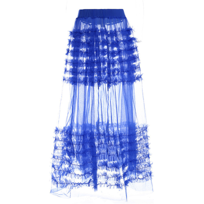 2021 New Fairy Rape Female See-through Sexy Ruffles Double-layer Midi Tightly Knit High Waist Pinched Burgundy Skirt Swollen MRSU, Blue
2021 New Fairy Rape Female See-through Sexy Ruffles Double-layer Midi Tightly Knit High Waist Pinched Burgundy Skirt Swollen MRSU, Blue