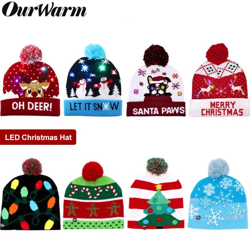 OurWarm Christmas Caps LED Light Up Beanie Ugly Christmas Sweater Hat Knitted Hat for Children Adult Party
OurWarm Christmas Caps LED Light Up Beanie Ugly Christmas Sweater Hat Knitted Hat for Children Adult Party