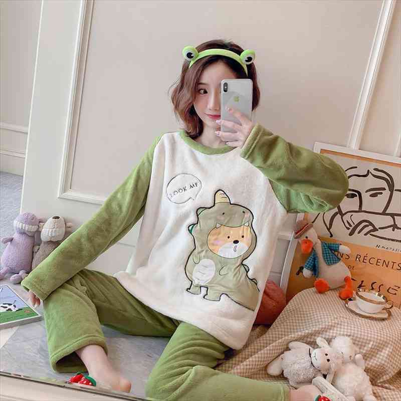 Black Winter Thick Warm Flannel Pajamas Women Autumn Pyjamas Set Ladies Sleepwear Suit Coral Fleece Female Animal Pijama Mujer, Black;red
Black Winter Thick Warm Flannel Pajamas Women Autumn Pyjamas Set Ladies Sleepwear Suit Coral Fleece Female Animal Pijama Mujer, Black;red