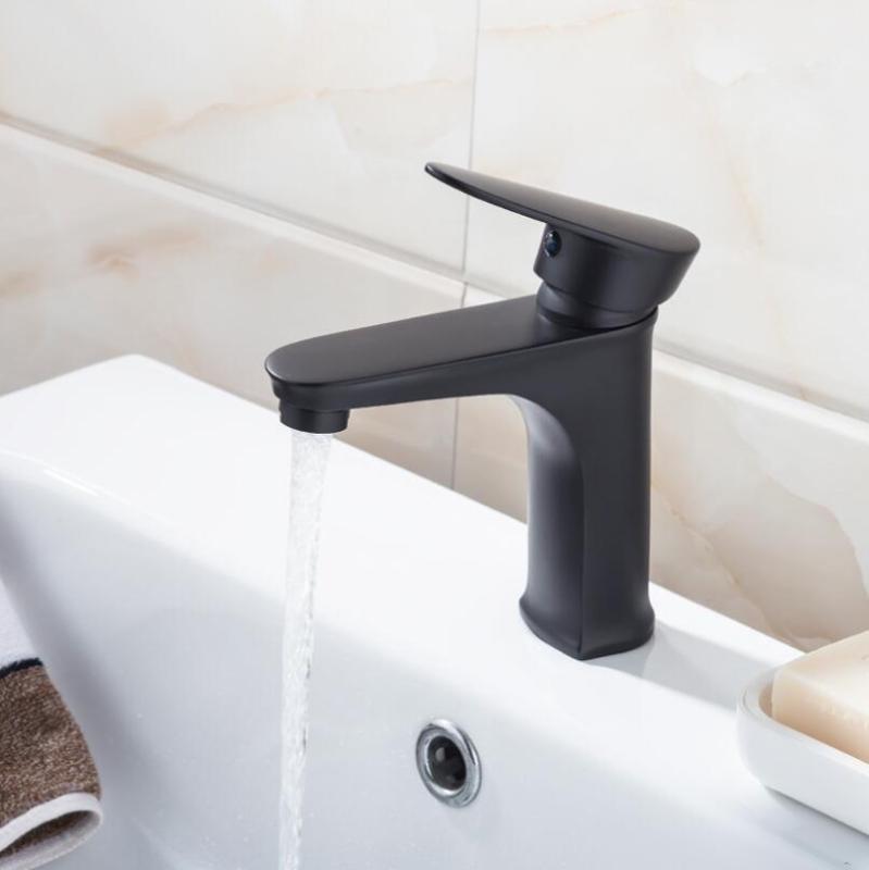 New Brass Basin Single Hole Hot And Cold Mixing Valve Faucet, Black Baking Paint Bathroom Washbasin Water Saving Thicken Tap1
New Brass Basin Single Hole Hot And Cold Mixing Valve Faucet, Black Baking Paint Bathroom Washbasin Water Saving Thicken Tap1