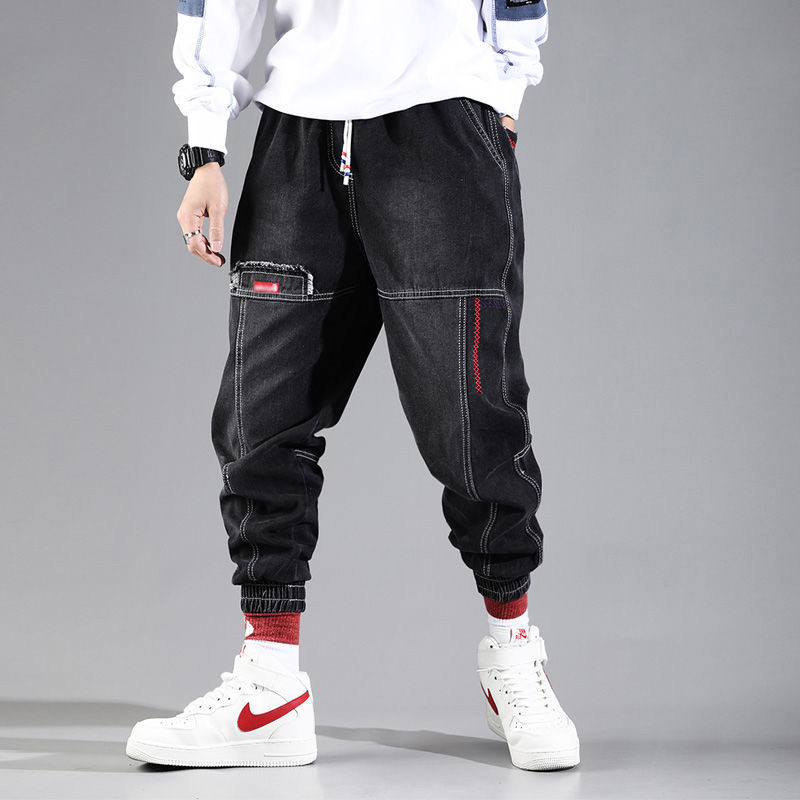 Streetwear Hip Hop Cargo Pants Men's jeans Cargo jeans Elastic Harun pants Joggers Pants In Autumn and Winter