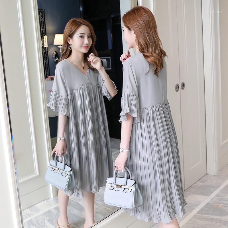 2XL V Neck Chiffon Pleated Maternity Dress 2020 Summer Korean Fashion Loose Clothes For Pregnant Women Pregnancy Clothing1, Black
2XL V Neck Chiffon Pleated Maternity Dress 2020 Summer Korean Fashion Loose Clothes For Pregnant Women Pregnancy Clothing1, Black