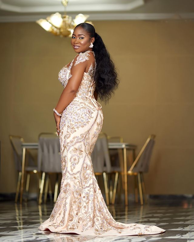 2022 Plus Size Arabic Aso Ebi Gold Luxurious Mermaid Prom Dresses Lace Beaded Evening Formal Party Second Reception Birthday Engagement Gowns Dress ZJ