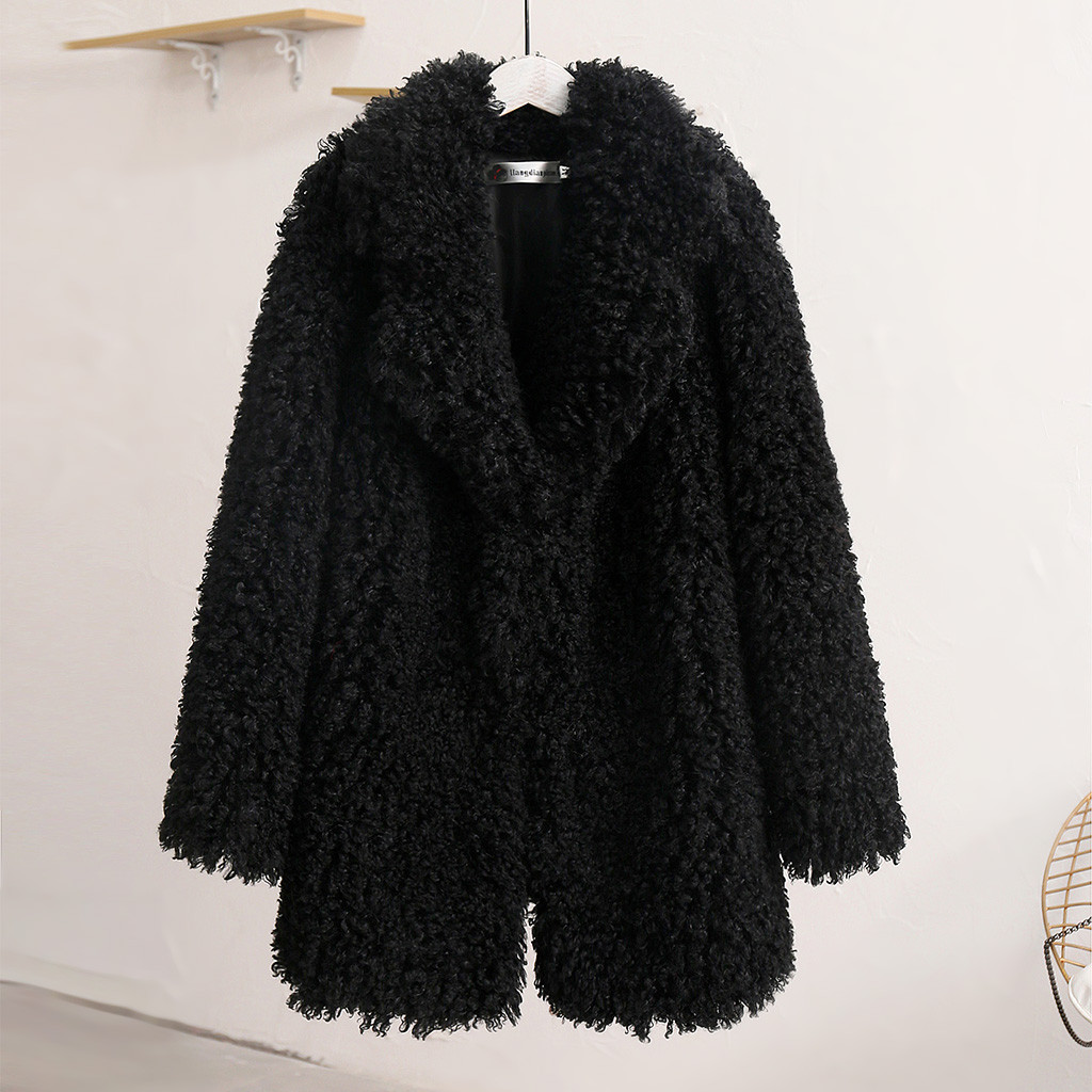 Women's large coat winter long-sleeved coat LJ201128