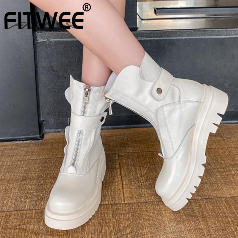 FITWEE Women Half Short Boots Zipper Thick Bottom Real Leather Women Shoes Fashion Cool Boots Footwear Size 35-40, Black
FITWEE Women Half Short Boots Zipper Thick Bottom Real Leather Women Shoes Fashion Cool Boots Footwear Size 35-40, Black