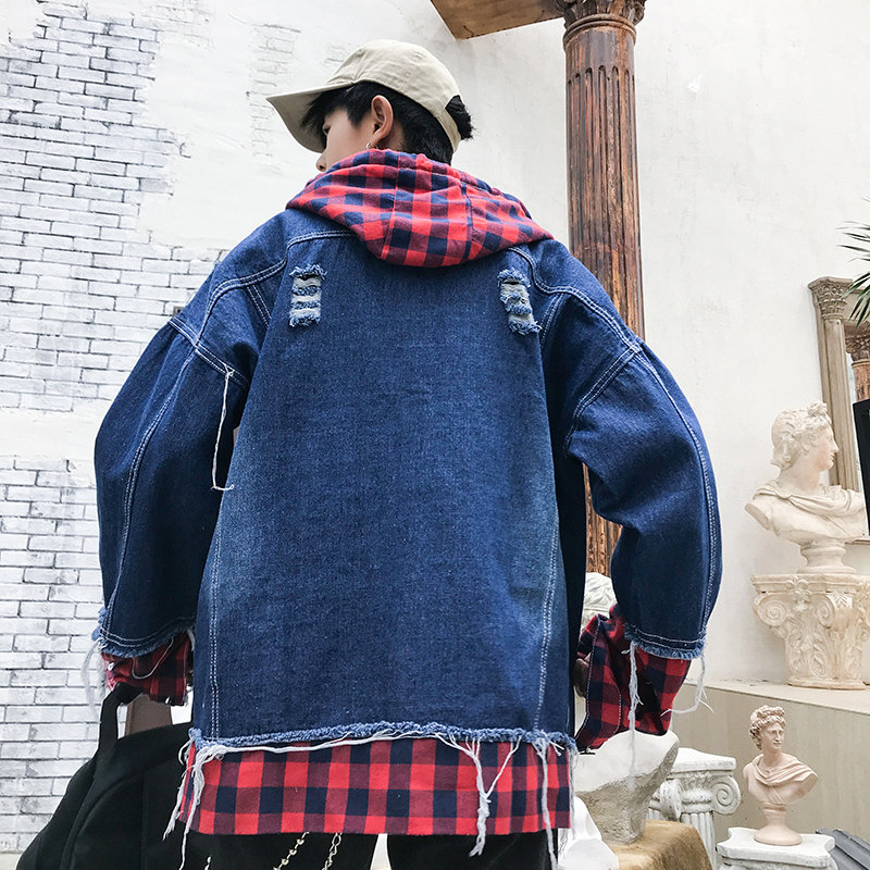 Japan Style Spring Autumn Men's Fashion Denim Jacket Casual Bomber Jacket Denim Jacket Streetwear Clothes T200117