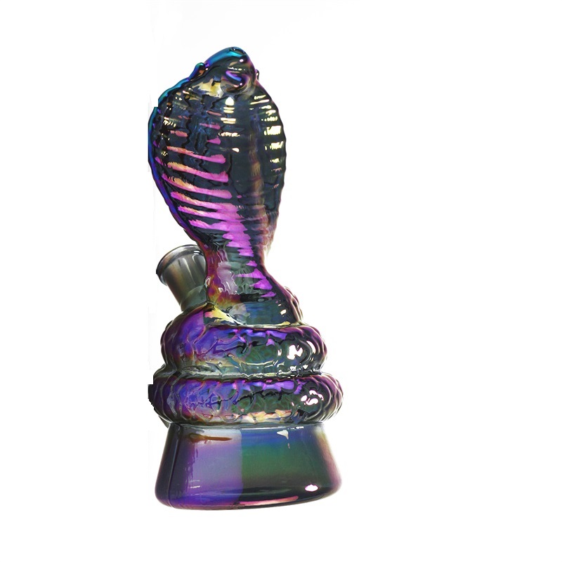 6.3-inch snake-shaped colored glass water pipe, purple style, 14.5mm female mouth, factory direct sale, free shipping
6.3-inch snake-shaped colored glass water pipe, purple style, 14.5mm female mouth, factory direct sale, free shipping