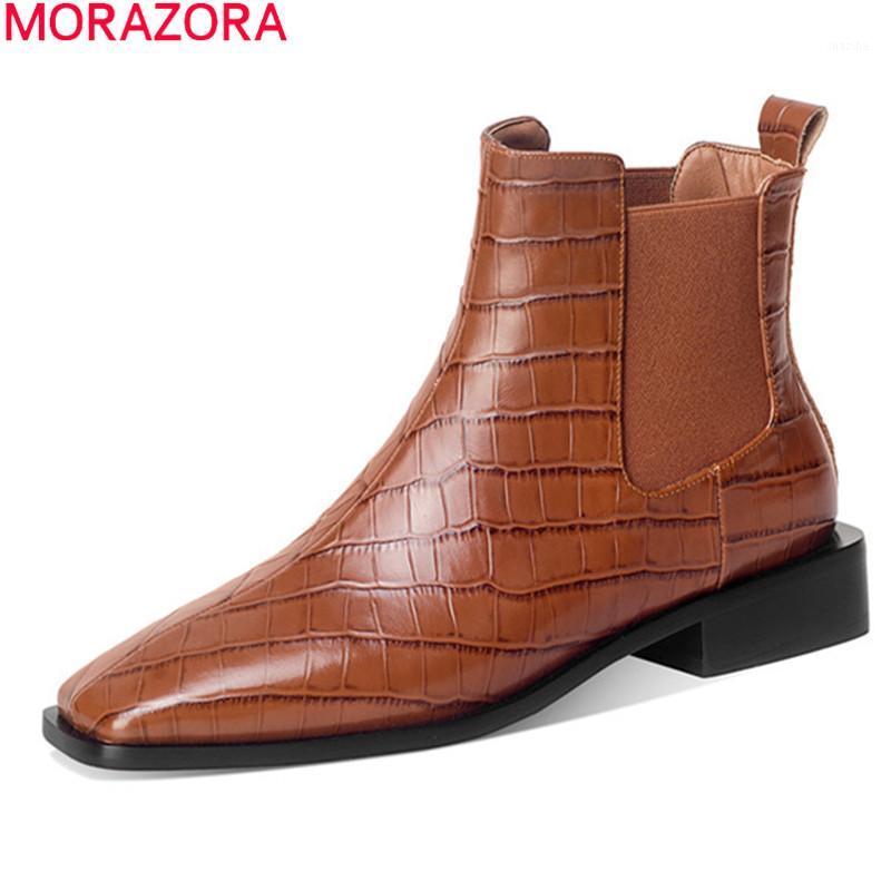 MORAZORA 2020 New arrival fashion ankle boots genuine leather boots low heel square toe simple slip-on women1, Black
MORAZORA 2020 New arrival fashion ankle boots genuine leather boots low heel square toe simple slip-on women1, Black