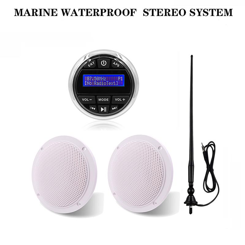 Marine Stereo Radio Bluetooth Waterproof Audio System DAB Receiver MP3 Player+4" Marine Speaker+FM AM Antenna For ATV Motorcycle car
Marine Stereo Radio Bluetooth Waterproof Audio System DAB Receiver MP3 Player+4" Marine Speaker+FM AM Antenna For ATV Motorcycle car