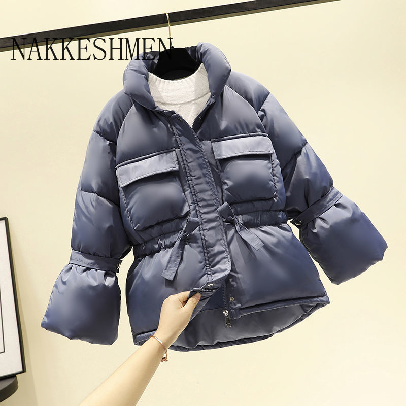Winter Fashion Women Jackets Parkas Thick Warm Lantern Sleeve Tops Jackets Slim Solid Sweet Jackets for Female Clothing 201019