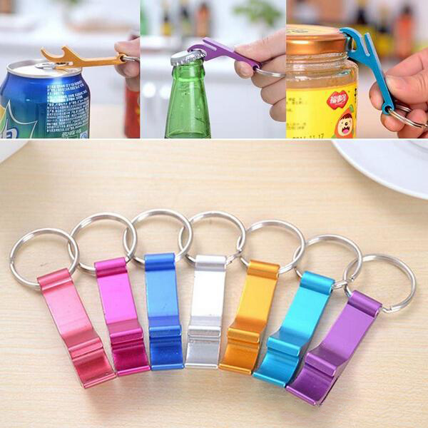 Multifunctional keychain ring creative bottle opener beer practical multifunctional portable advertising custom LOGO cap remover