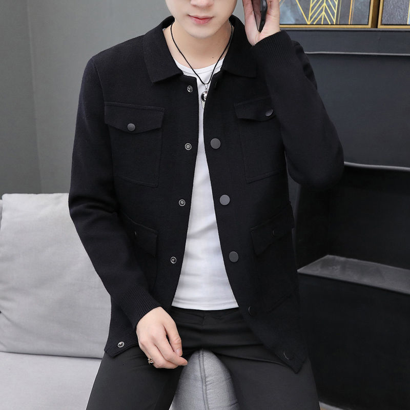 Men's 2021 New Spring and Winter Thin Knitted Lapel Work Done Jacket Tools Fashion Young Clothes TPW1, Black
Men's 2021 New Spring and Winter Thin Knitted Lapel Work Done Jacket Tools Fashion Young Clothes TPW1, Black