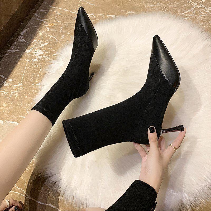Skinny Boots Women's 2021 Autumn and Winter New Mid-heel Short Boots Stiletto High Heels Mid-tube Pointed Elastic Socks, 4cm
Skinny Boots Women's 2021 Autumn and Winter New Mid-heel Short Boots Stiletto High Heels Mid-tube Pointed Elastic Socks, 4cm