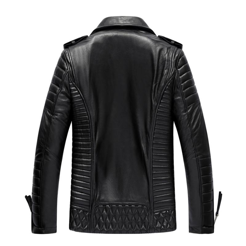 Genuine Leather Jacket Men Quality Sheepskin Leather Bomber Jackets Spring Autumn Motocycle Plus Size 19-815 MF606, Black
Genuine Leather Jacket Men Quality Sheepskin Leather Bomber Jackets Spring Autumn Motocycle Plus Size 19-815 MF606, Black