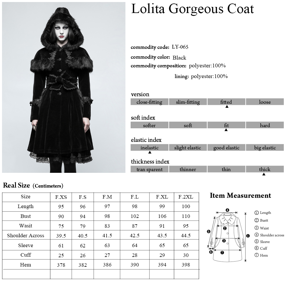PUNK RAVE Fashion Gothic Lolita Women Jacket Winter Punk Gorgeous Christmas Long Coat Casual Hooded Witch Cosplay Long Jacket 201019