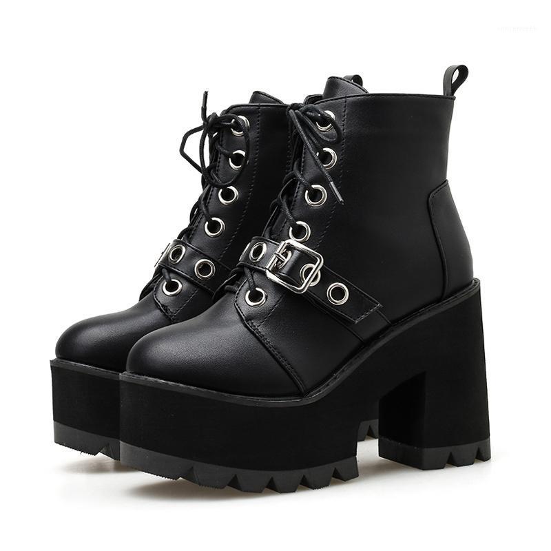 Black Gothic Punk Boots Belt Buckle Strap Womens Platform Goth Shoes Block Super High Heels Knight Biker Ankle Boots YMB18-11
Black Gothic Punk Boots Belt Buckle Strap Womens Platform Goth Shoes Block Super High Heels Knight Biker Ankle Boots YMB18-11