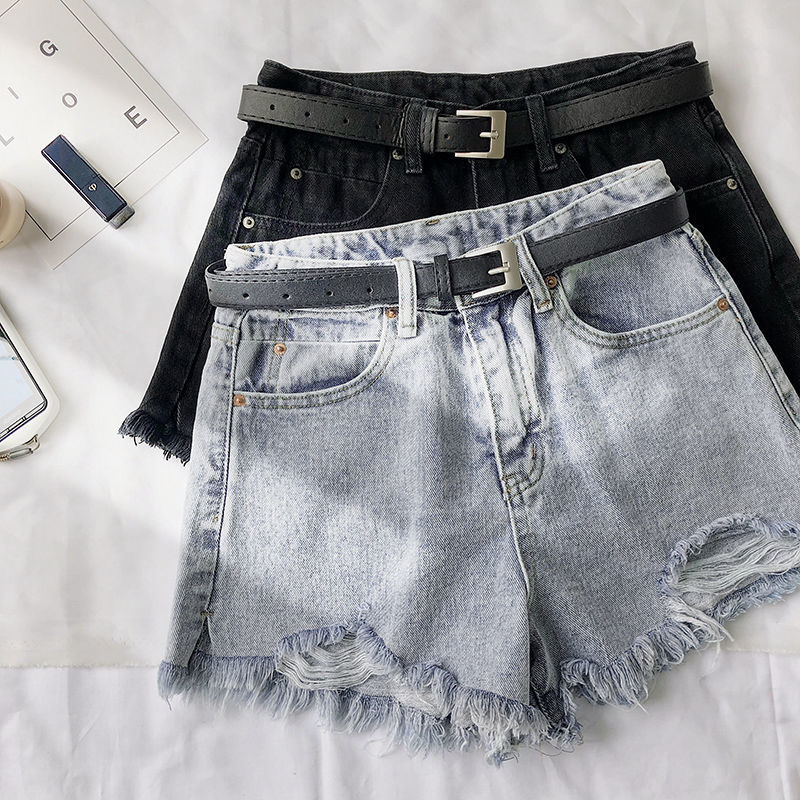 2021 New Female Summer High Waist Blue Hole Denim Women's Shorts Solid Color Worn Black Jeans with a Belt 25DV
2021 New Female Summer High Waist Blue Hole Denim Women's Shorts Solid Color Worn Black Jeans with a Belt 25DV