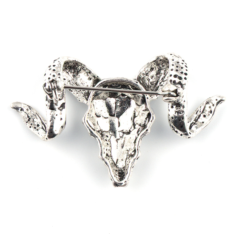 Wholesale 20pcs Vintage Sheep Head Shape Brooch Personality Cloth Decor Jewelry for Men and Women Enamel Hat Scarf Badge Pins 201009