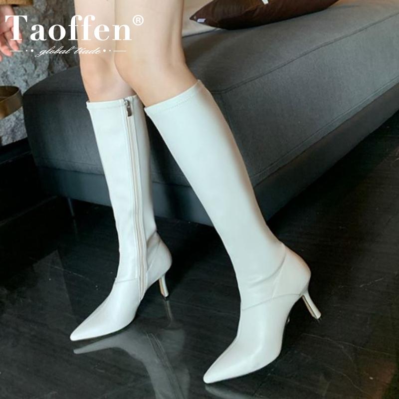 TAOFFEN 2020 New Women Knee High Boots Thin High Heel Zipper Shoes Pointed Toe Winter Warm Boots Fashion Footwear Size 33-40, White
TAOFFEN 2020 New Women Knee High Boots Thin High Heel Zipper Shoes Pointed Toe Winter Warm Boots Fashion Footwear Size 33-40, White