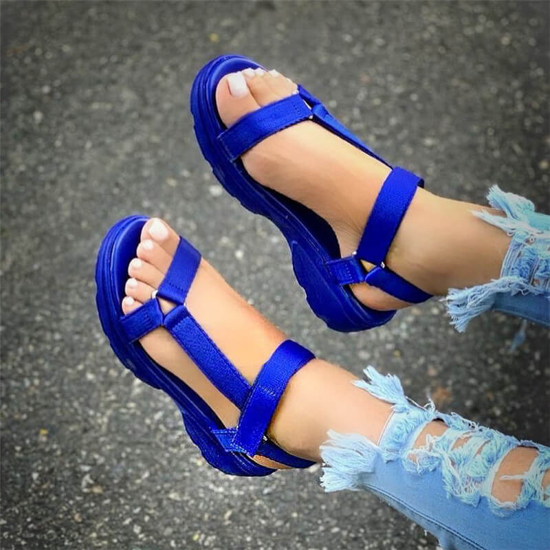 Summer Sandals Womens shoes Big size Soft multi colors sandals Beach Ankle Wedge Platform Shoes Ladies Girls sandals for women