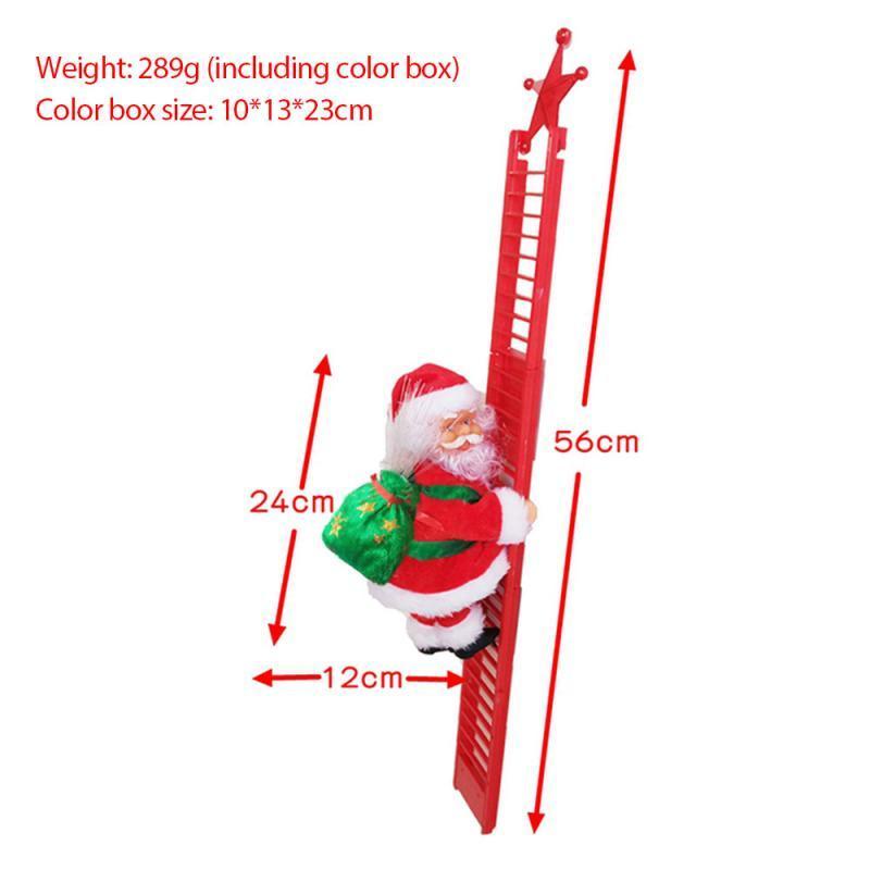 Christmas Santa Claus Electric Climbing Ladder Doll Music Creative Decor Kid Toy Gift Xmas Tree Hanging Ornament 201028