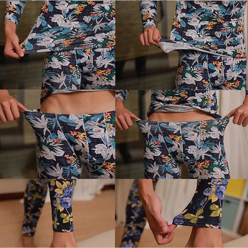 Thermal underwear for men long johns winter clothes men underwear set shirt compression underwear printed underpants pijama 201125