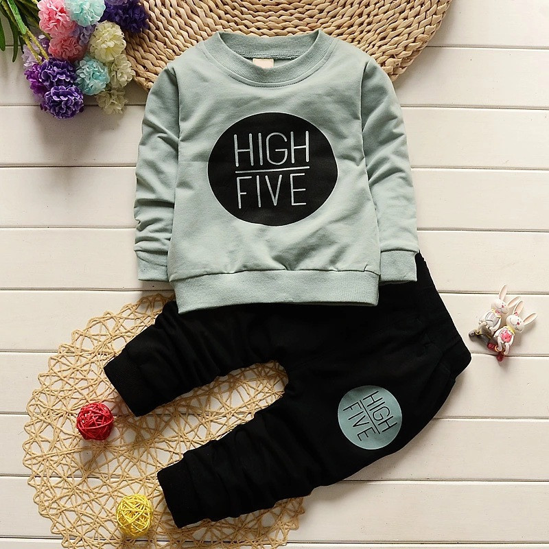 Toddler Infant Autumn Clothing Sets 2020 Baby Girls Boys Clothes Fashion Letter Print Tops Pants Long Sleeve Children ClothingX1019