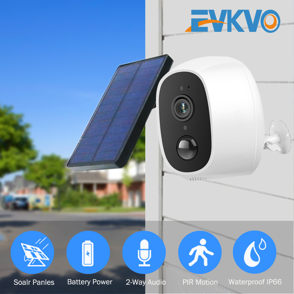 EVKVO Solar Power Charging Wireless WiFi Camera 1080P 2MP HD Outdoor CCTV Security IP Camera Surveillance External Solar Panel
EVKVO Solar Power Charging Wireless WiFi Camera 1080P 2MP HD Outdoor CCTV Security IP Camera Surveillance External Solar Panel