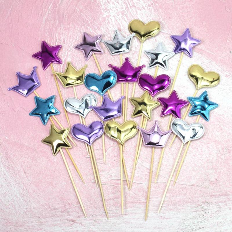 200/100/50pcs/lot Lovely Heart Star Crown Cake Topper For Home New Year Christmas Birthday Cake Cupcake Party Decorations
200/100/50pcs/lot Lovely Heart Star Crown Cake Topper For Home New Year Christmas Birthday Cake Cupcake Party Decorations
