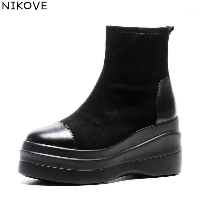 NIKOVE 2020 Women Boots Spring Autumn Shoes Wedges High Heels Ankle Boots Platform Flock Western Style Ladies Size 34-391, Black
NIKOVE 2020 Women Boots Spring Autumn Shoes Wedges High Heels Ankle Boots Platform Flock Western Style Ladies Size 34-391, Black
