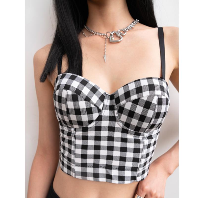 2020 Fashion Retro Women' Plaid French Niche Youth Slim-Fit-off-Shoulder Female Vest Camisole Top, Black
2020 Fashion Retro Women' Plaid French Niche Youth Slim-Fit-off-Shoulder Female Vest Camisole Top, Black