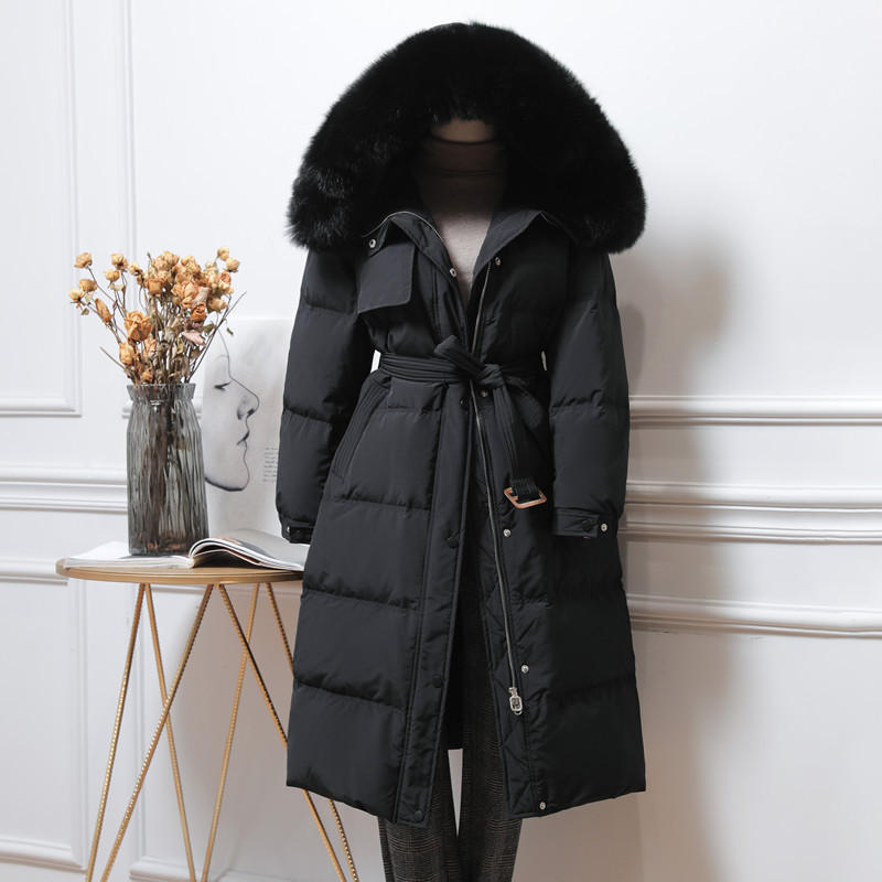 Autumn Winter Faux Fur Long Jacket Hooded Warm Woman Coats Solid Women Parkas Cotton Coat 201127