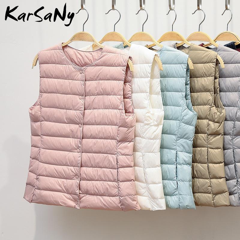 KarSaNy Winter Vest Female Ultra Thin Down Jacket Women Sleeveless Coat Winter Warm Ultra Light Vest Down Duck For Woman Short, Black
KarSaNy Winter Vest Female Ultra Thin Down Jacket Women Sleeveless Coat Winter Warm Ultra Light Vest Down Duck For Woman Short, Black