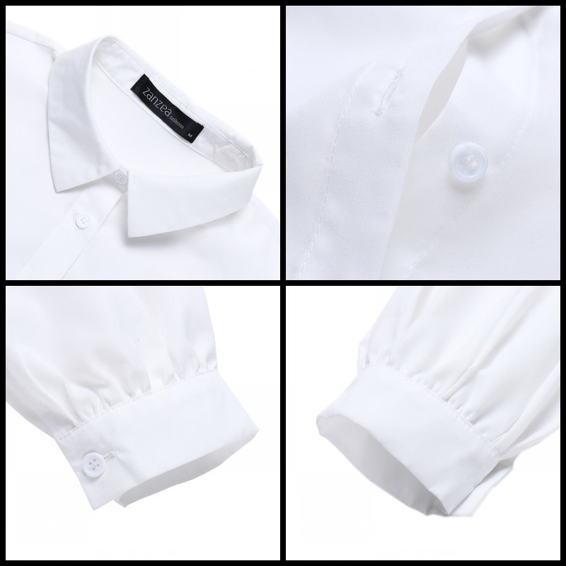 Stylish Puff Sleeve Shirts Women's Spring Blouse 2020 ZANZEA Casual Button Down Blusas Female Solid Tops Oversized Tunic 3XL T200801