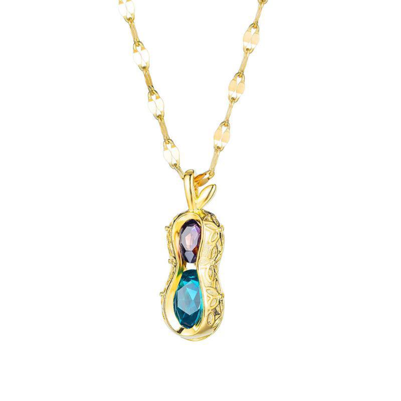 Yobest Women's Colorful Zircon Necklace Gold Plated Peanut Pendant Korean Clavicle Chain Luxury Party Jewelry
Yobest Women's Colorful Zircon Necklace Gold Plated Peanut Pendant Korean Clavicle Chain Luxury Party Jewelry