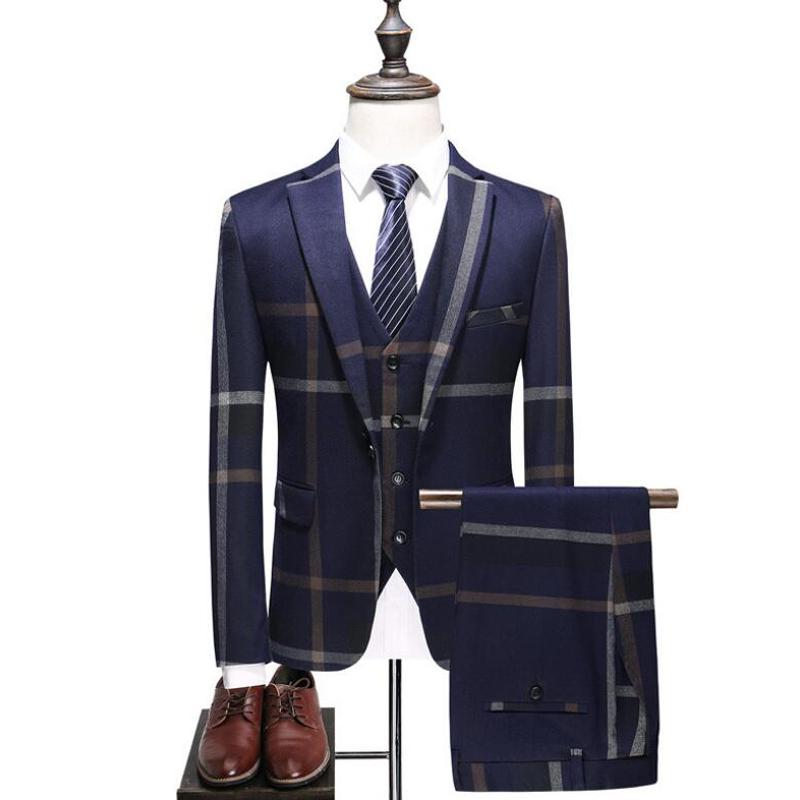 FOLOBE Fashion Plaid 3 PCS Mens Suits Wedding Groom Plus Size Slim Fit Casual Tuxedos Formal Business Suit Male Blue Grid suit
FOLOBE Fashion Plaid 3 PCS Mens Suits Wedding Groom Plus Size Slim Fit Casual Tuxedos Formal Business Suit Male Blue Grid suit