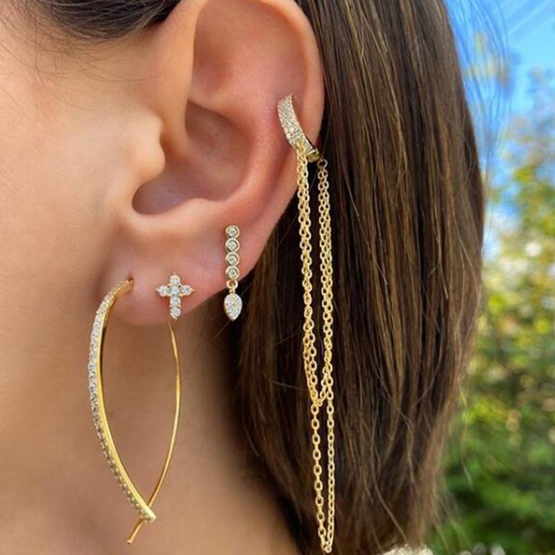 Hoop & Huggie UILZ Fashion Simple Earrings Dangle Hanging Women For Jewelry Gift UEL2271