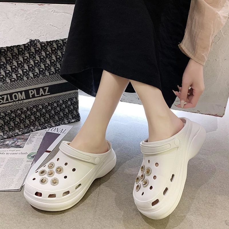 Sandals Women Summer PVC Womens Platform Garden Shoes Increase Clogs Outdoor Sandals Beach Slippers Crystal Wedge #YV1P, Black
Sandals Women Summer PVC Womens Platform Garden Shoes Increase Clogs Outdoor Sandals Beach Slippers Crystal Wedge #YV1P, Black