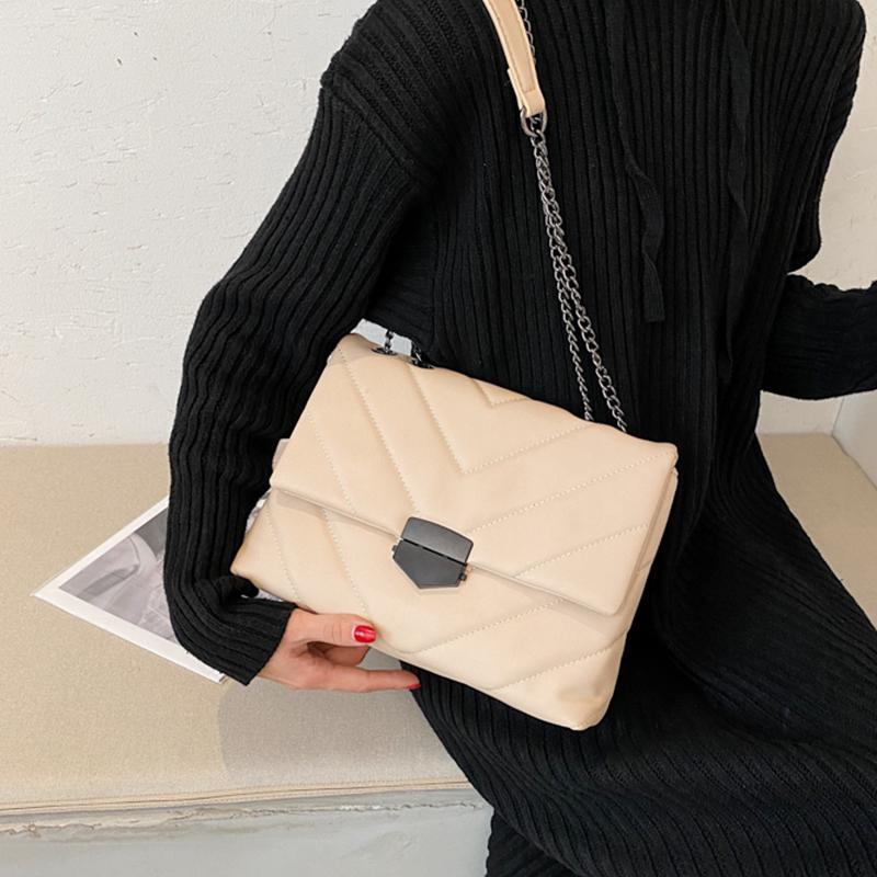Thread Square Bag for Women's Luxury Chain PU Lock Shoulder Bag 2021 Trend Lady Solid Color All-match Leather Crossbody Handbags, Black
Thread Square Bag for Women's Luxury Chain PU Lock Shoulder Bag 2021 Trend Lady Solid Color All-match Leather Crossbody Handbags, Black